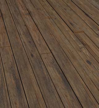 Surface de plancher de bois de semi-remorque classique abimé par l'humidité et l'usure
